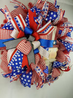 Load image into Gallery viewer, Uncle Sam Wreath, Americana Decor, Patriotic, Summer

