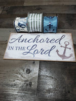 Load image into Gallery viewer, Anchored In The Lord Sign and Ribbon Kit, Wreath Kit Supply, Religious