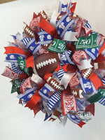 Load image into Gallery viewer, Football Wreath, Decorative Wreath, Football Season Wreath, School, Door Decor
