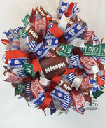 Load image into Gallery viewer, Football Wreath, Decorative Wreath, Football Season Wreath, School, Door Decor
