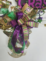 Load image into Gallery viewer, Fat Tuesday Wreath, Grapevine Wreath, Mardi Gras Decor, Door Hanger
