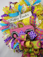 Load image into Gallery viewer, Happy Easter Wreath, Easter Truck Wreath
