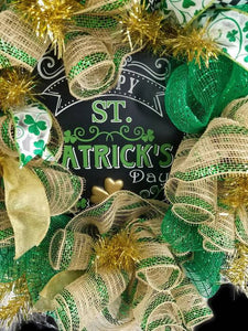 St Patty's Day Wreath, St Patrick's Day Decor, Celtic Wreath, Irish Decor, Lucky Clover Wreath, Spring Decor, Front Door Wreath, Lucky Decor