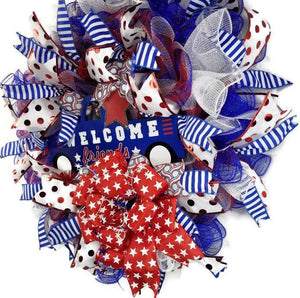 Patriotic Decor, 4th of July Wreath, Summer