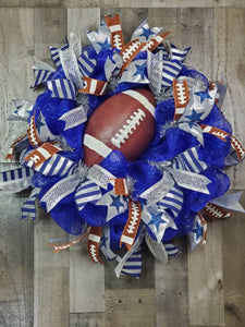 Football Wreath, Cowboys Wreath, NFL Ribbon Wreath, NFL Wreath, Sport Fan Wreath, Sport Wreath, Football Season Wreath, Door Decor