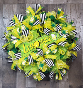 Lemonade Wreath, Summer Decor, Door Decor