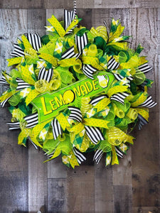 Lemonade Wreath, Summer Decor, Door Decor