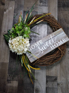 Harmonious RG, Hydrangea Grapevine Wreath, Door Decor